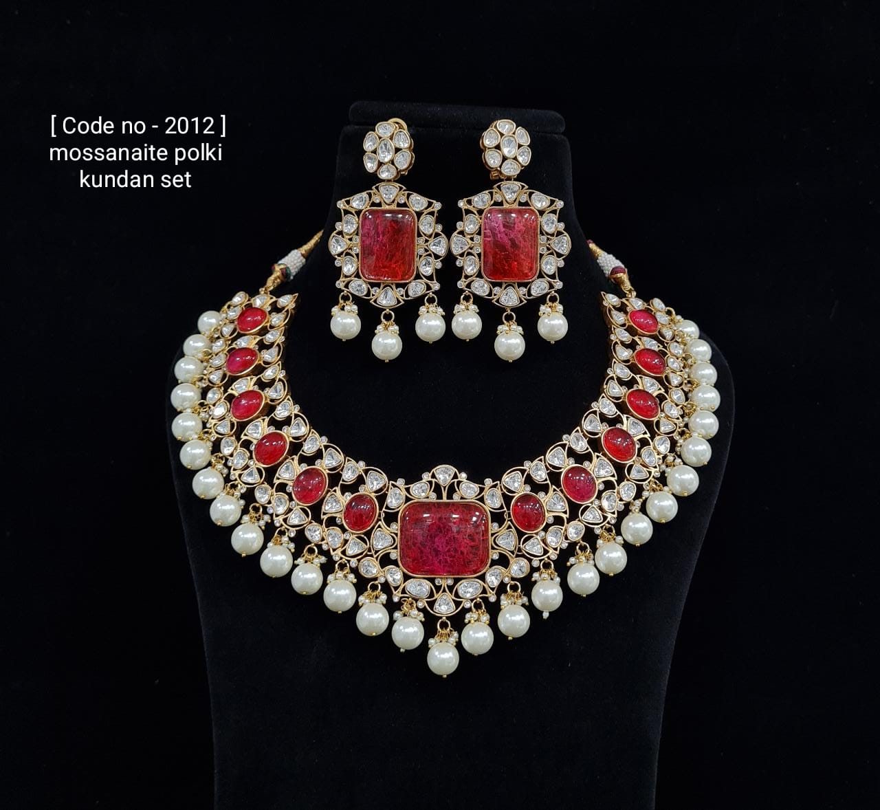 Moissanite Polki Necklace Set - KRISHNA'S SWETA JEWELLERY