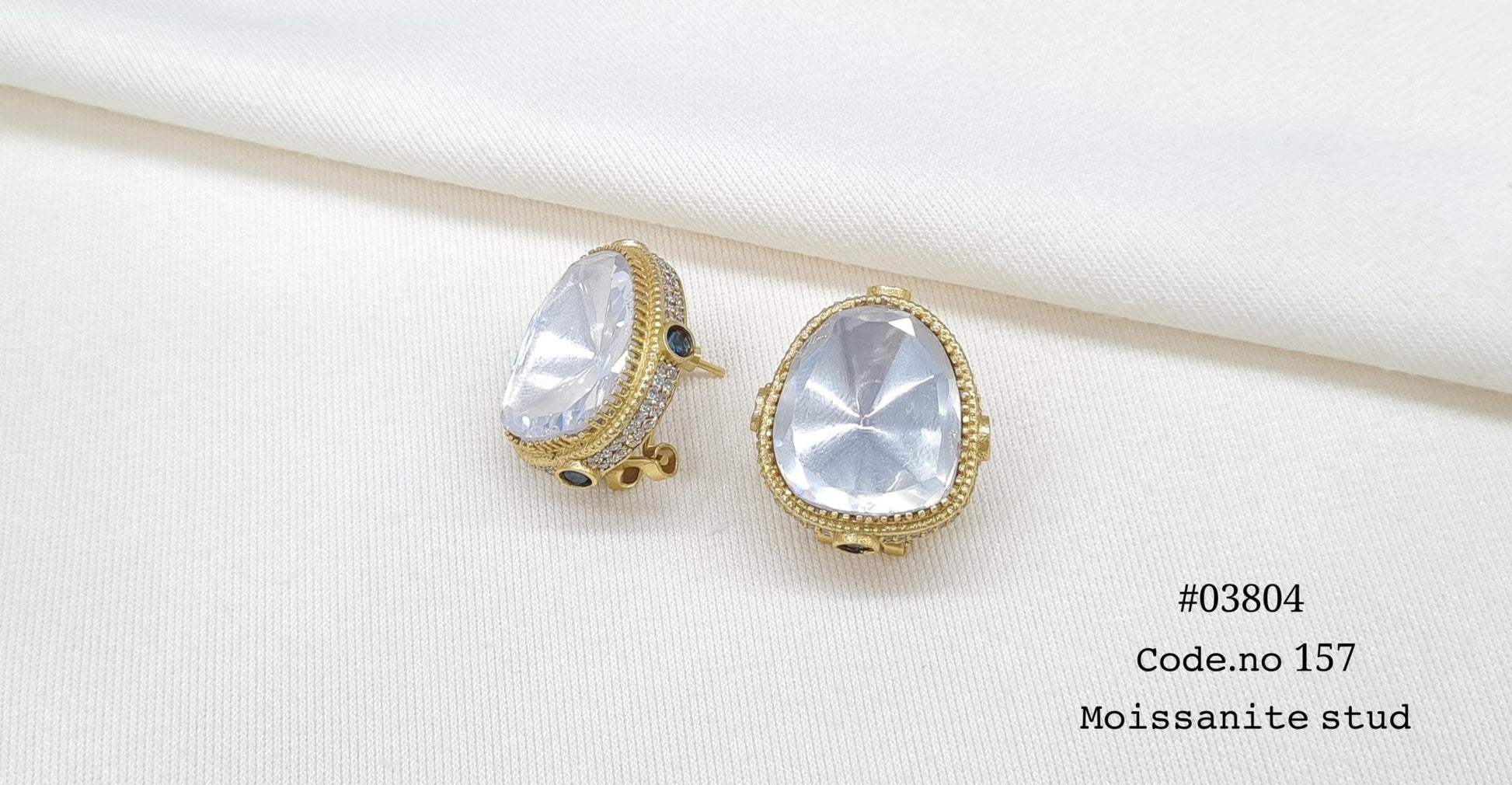 Moissanite Studs 03804 - KRISHNA'S SWETA JEWELLERY
