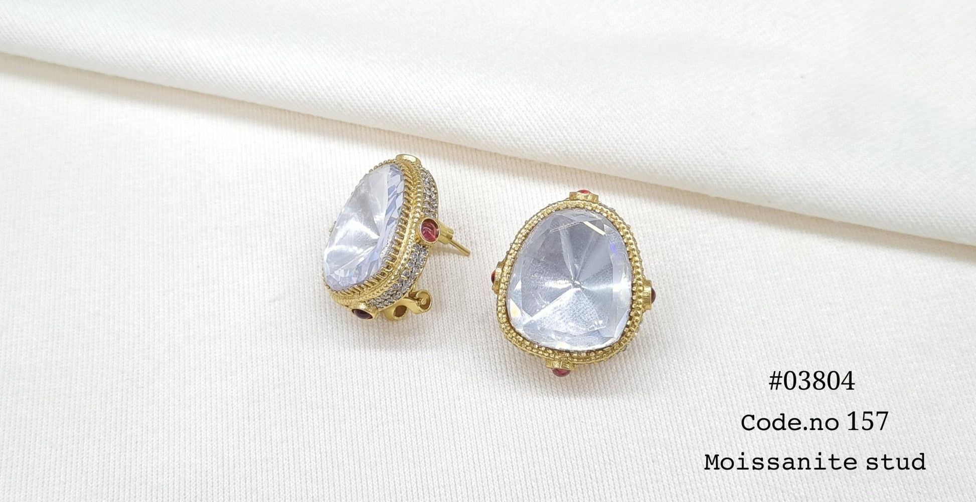Moissanite Studs 03804 - KRISHNA'S SWETA JEWELLERY