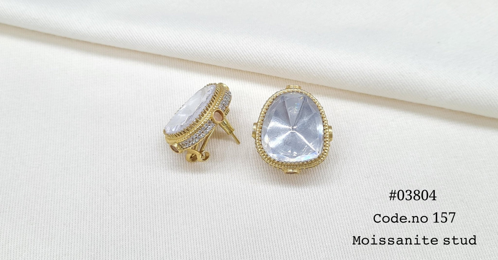 Moissanite Studs 03804 - KRISHNA'S SWETA JEWELLERY