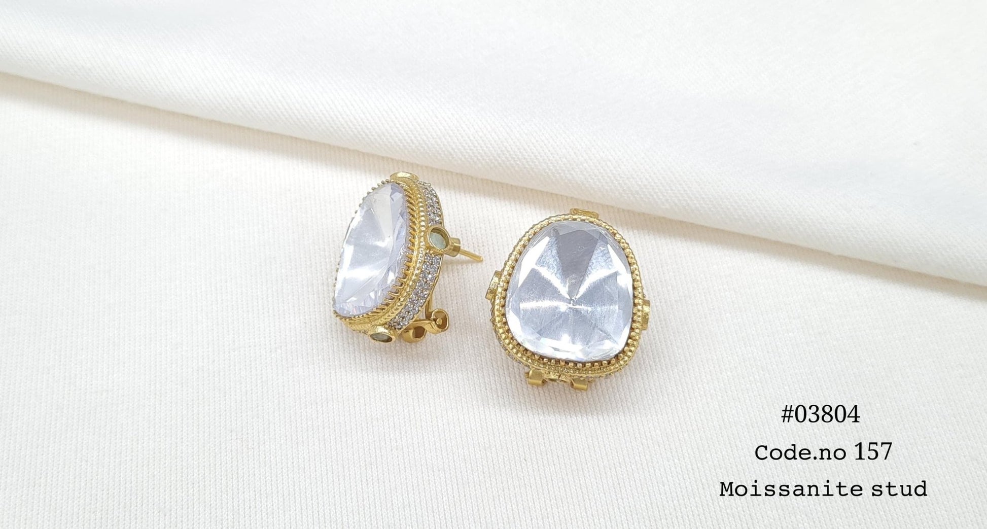 Moissanite Studs 03804 - KRISHNA'S SWETA JEWELLERY