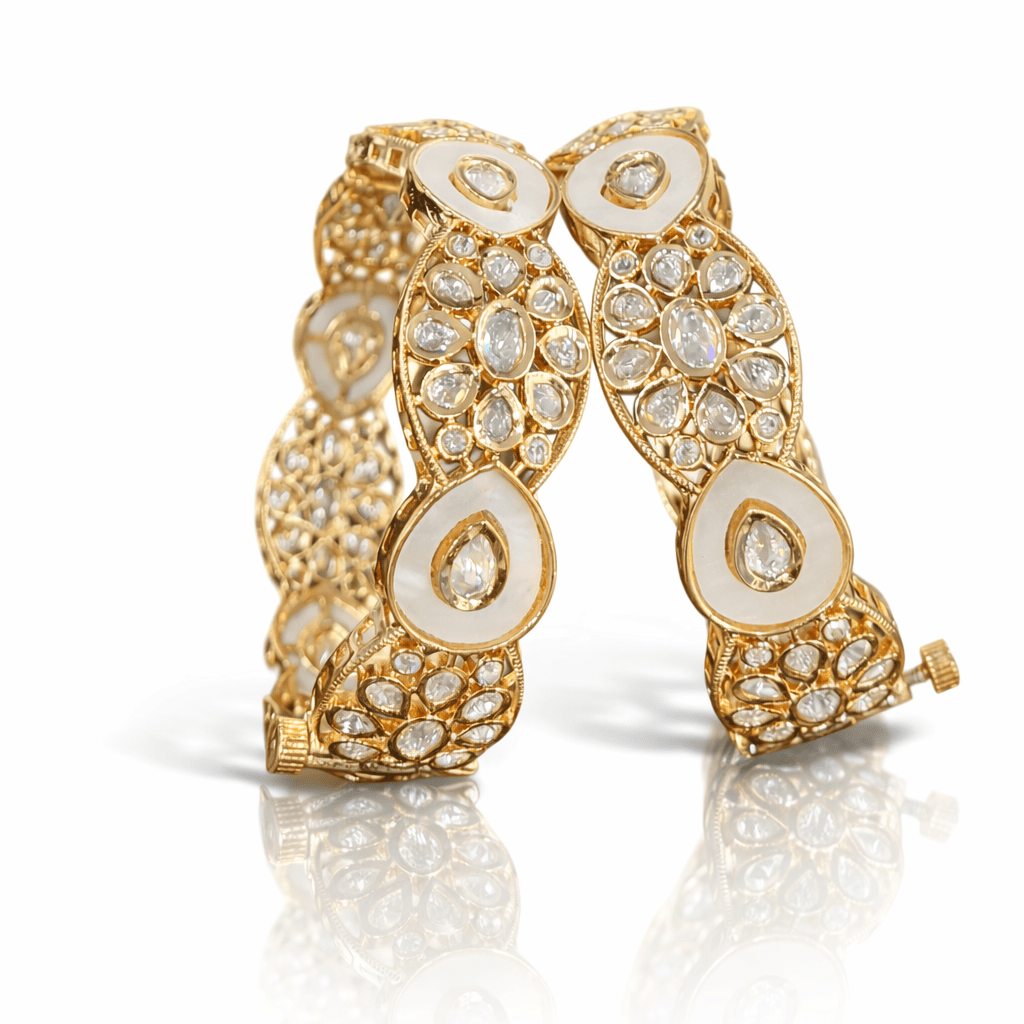 Mop kundan bangles 00329 - KRISHNA'S SWETA JEWELLERY