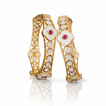 MOP kundan bangles 00339 - KRISHNA'S SWETA JEWELLERY