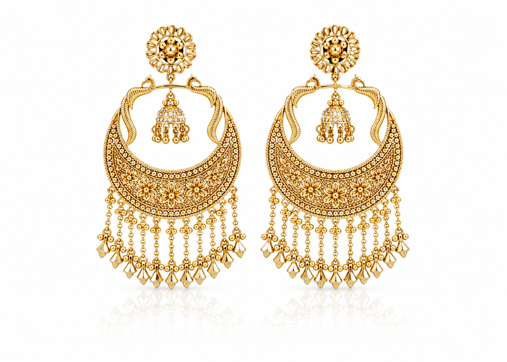 Oversized Earrings 07991 - KRISHNA'S SWETA JEWELLERY