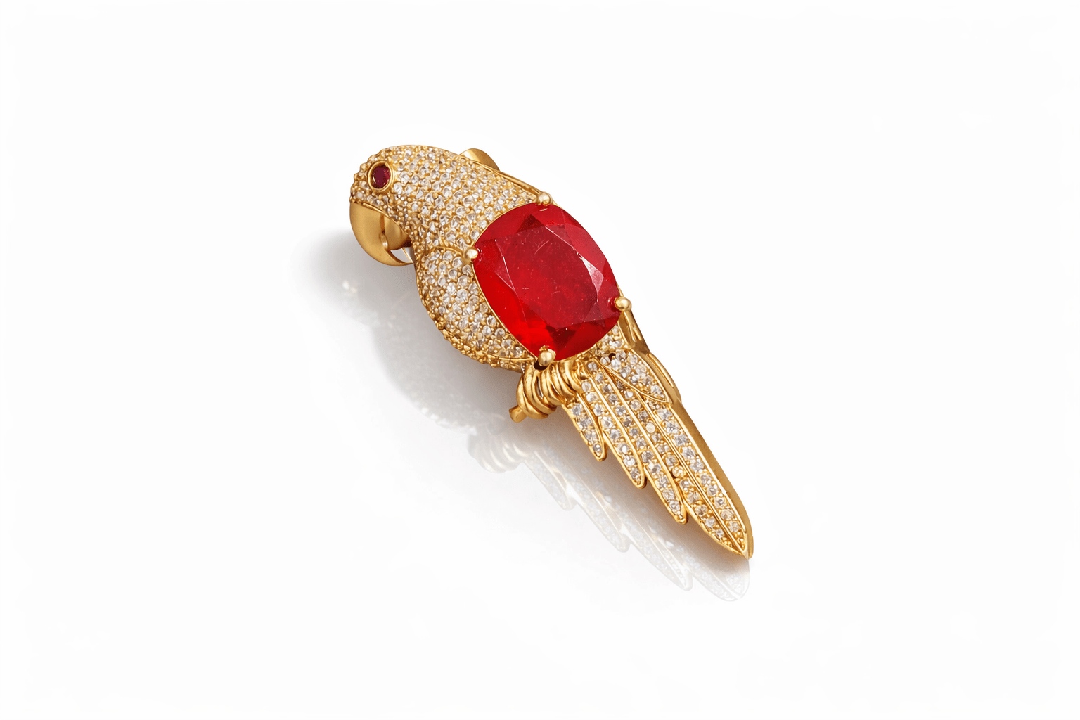 Parrot Brooch 08690 - KRISHNA'S SWETA JEWELLERY