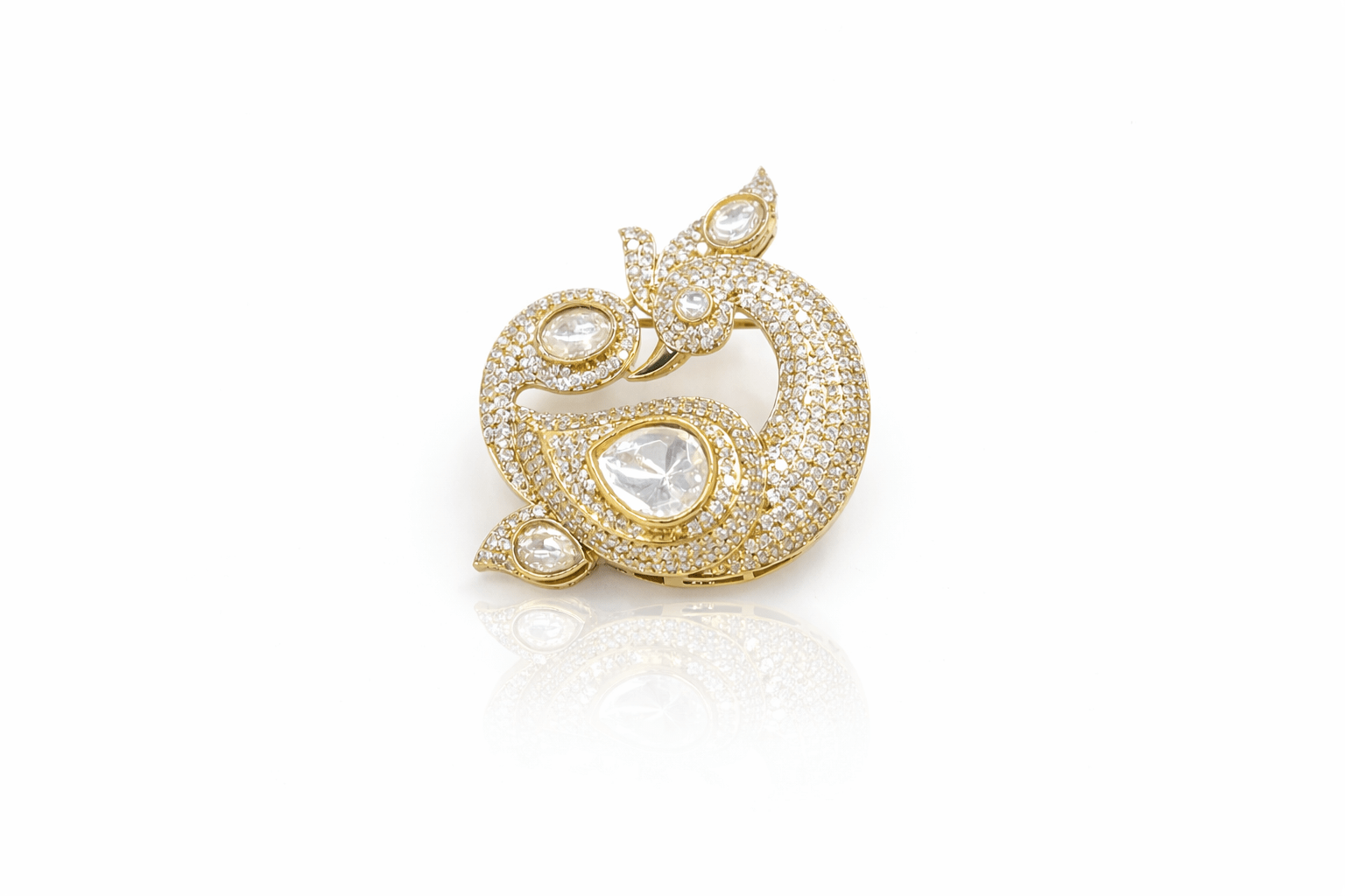 Peacock Brooch 04308 - KRISHNA'S SWETA JEWELLERY