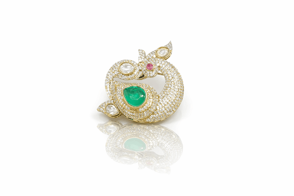 Peacock Brooch 04308 - KRISHNA'S SWETA JEWELLERY