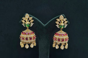Peacock Earrings 08409 - KRISHNA'S SWETA JEWELLERY