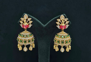 Peacock Earrings 08409 - KRISHNA'S SWETA JEWELLERY