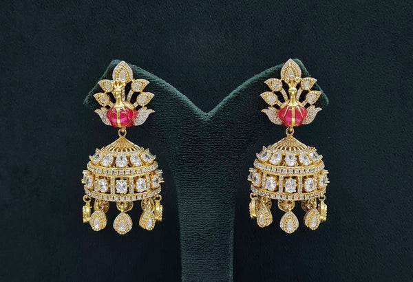 Peacock Earrings 08409 - KRISHNA'S SWETA JEWELLERY
