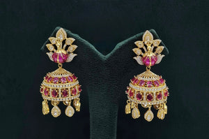 Peacock Earrings 08409 - KRISHNA'S SWETA JEWELLERY