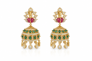 Peacock Earrings 08409 - KRISHNA'S SWETA JEWELLERY