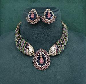 Peacock Necklace 10349 - KRISHNA'S SWETA JEWELLERY
