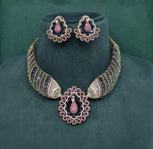 Peacock Necklace 10349 - KRISHNA'S SWETA JEWELLERY