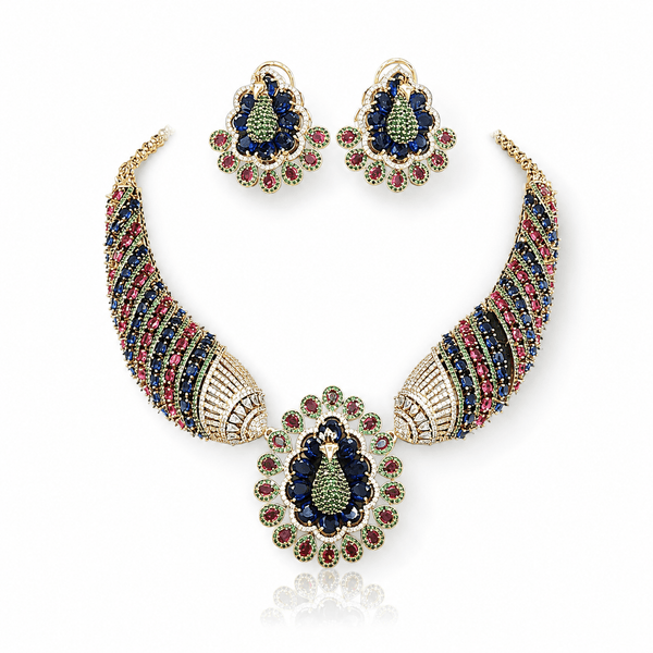 Peacock Necklace 10349 - KRISHNA'S SWETA JEWELLERY