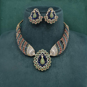 Peacock Necklace 10349 - KRISHNA'S SWETA JEWELLERY