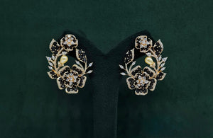 Petal & Pearl Cz Earrings 09078 - KRISHNA'S SWETA JEWELLERY