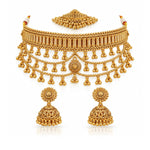 Premium Traditional Gold-Plated Choker Set 09619 - Krishna's Sweta Jewellery