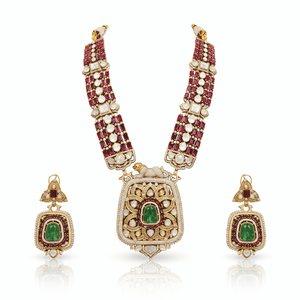 Rajwada Kundan Necklace 08966 - KRISHNA'S SWETA JEWELLERY