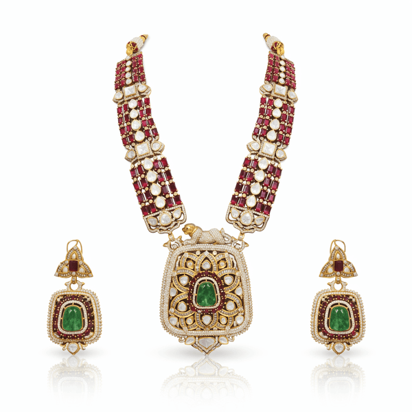 Rajwada Kundan Necklace 08966 - KRISHNA'S SWETA JEWELLERY
