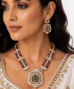 Rajwada Kundan Necklace 08966 - KRISHNA'S SWETA JEWELLERY