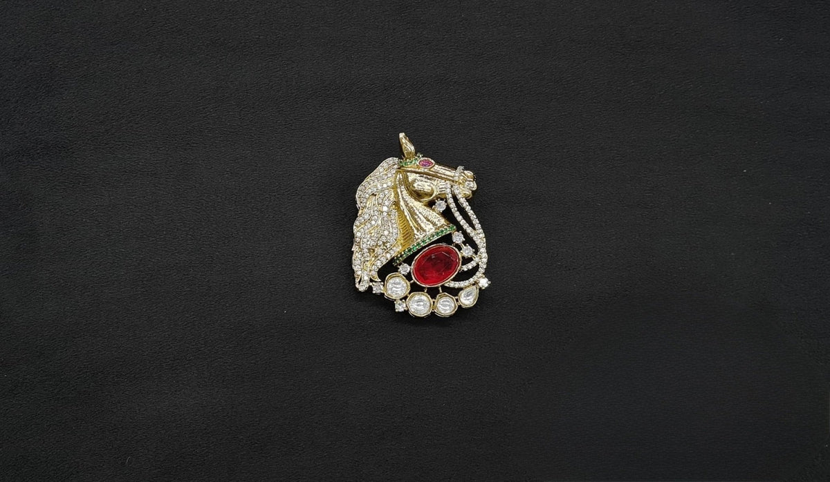 Regal Horse Brooch 11256 - KRISHNA'S SWETA JEWELLERY