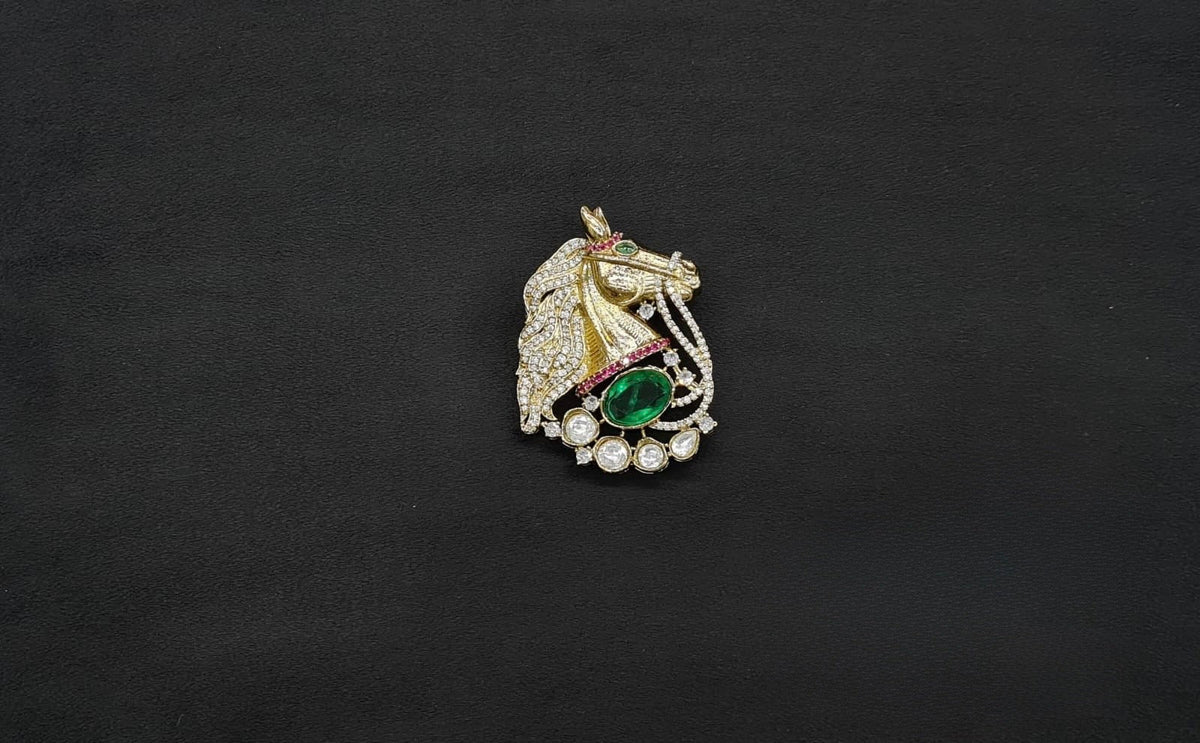 Regal Horse Brooch 11256 - KRISHNA'S SWETA JEWELLERY