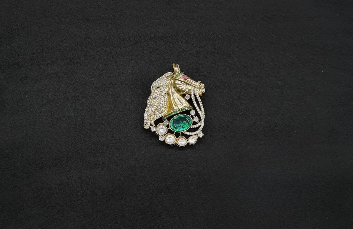 Regal Horse Brooch 11256 - KRISHNA'S SWETA JEWELLERY