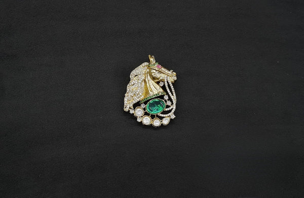 Regal Horse Brooch 11256 - KRISHNA'S SWETA JEWELLERY