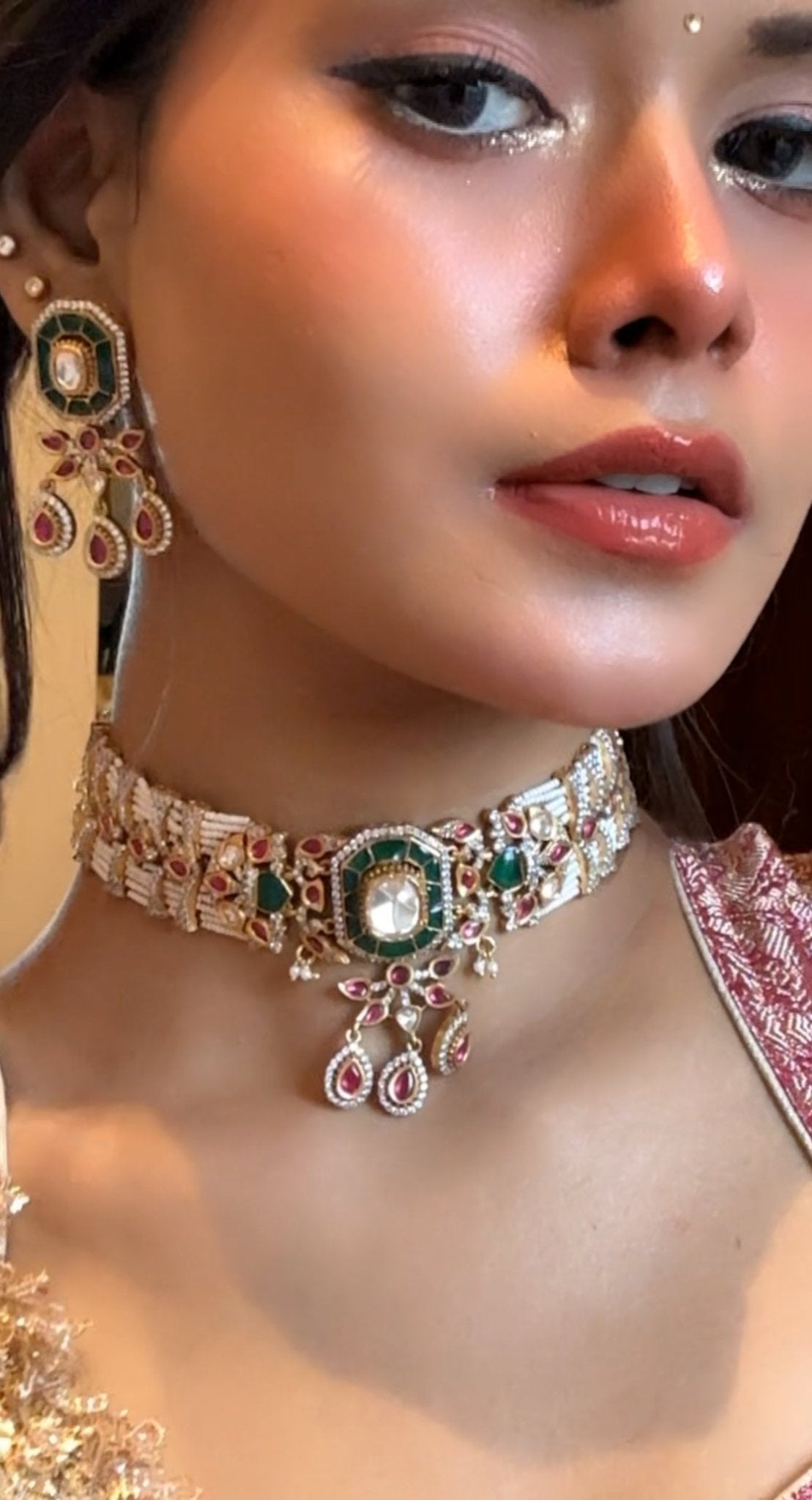 Regal Kundan Necklace Set 05898 - Krishna's Sweta Jewellery