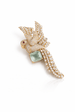 Rose Gold Macaw Brooch 08691 - KRISHNA'S SWETA JEWELLERY