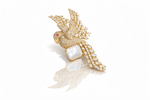 Rose Gold Macaw Brooch 08691 - KRISHNA'S SWETA JEWELLERY