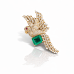 Rose Gold Macaw Brooch 08691 - KRISHNA'S SWETA JEWELLERY
