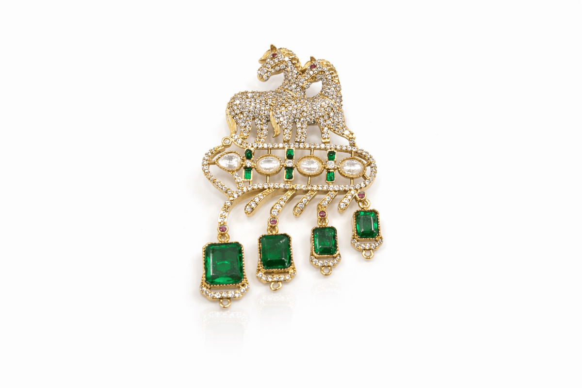 Royal Horse Brooch 08772 - KRISHNA'S SWETA JEWELLERY