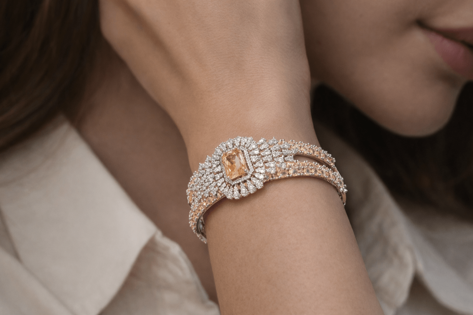 Royal Radiance Cuff 08246 - KRISHNA'S SWETA JEWELLERY