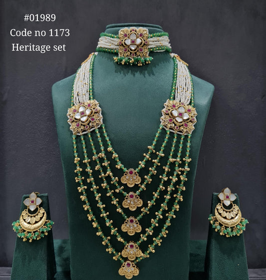 Ruby Green Combo set 01989 - KRISHNA'S SWETA JEWELLERY
