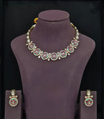 Ruby Green Kundan Necklace Set with Earrings (11185) - Krishna's Sweta Jewellery
