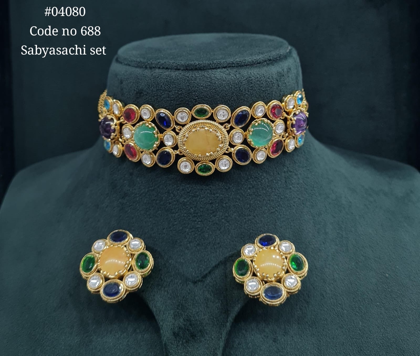 Sabyasachi Choker 04080 - KRISHNA'S SWETA JEWELLERY