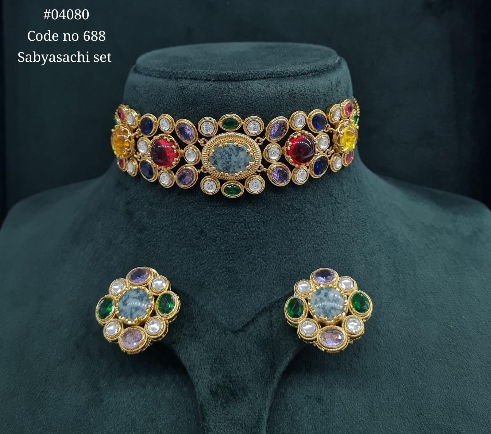 Sabyasachi Choker 04080 - KRISHNA'S SWETA JEWELLERY