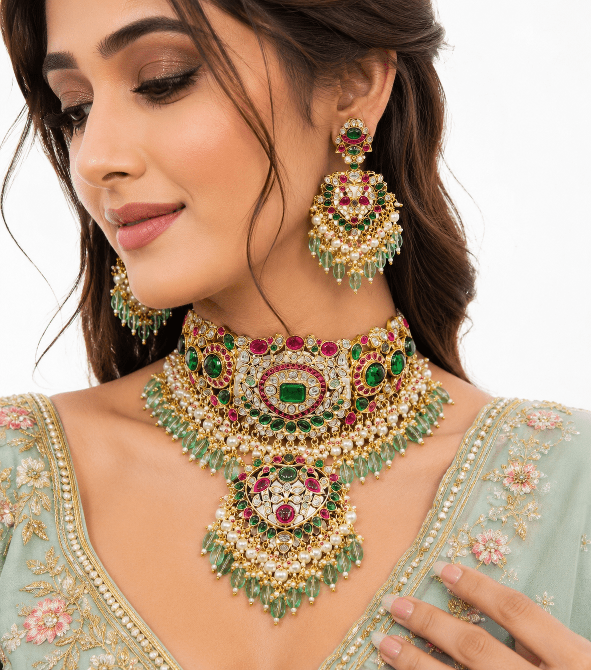 Sabyasachi Choker 07973 - KRISHNA'S SWETA JEWELLERY