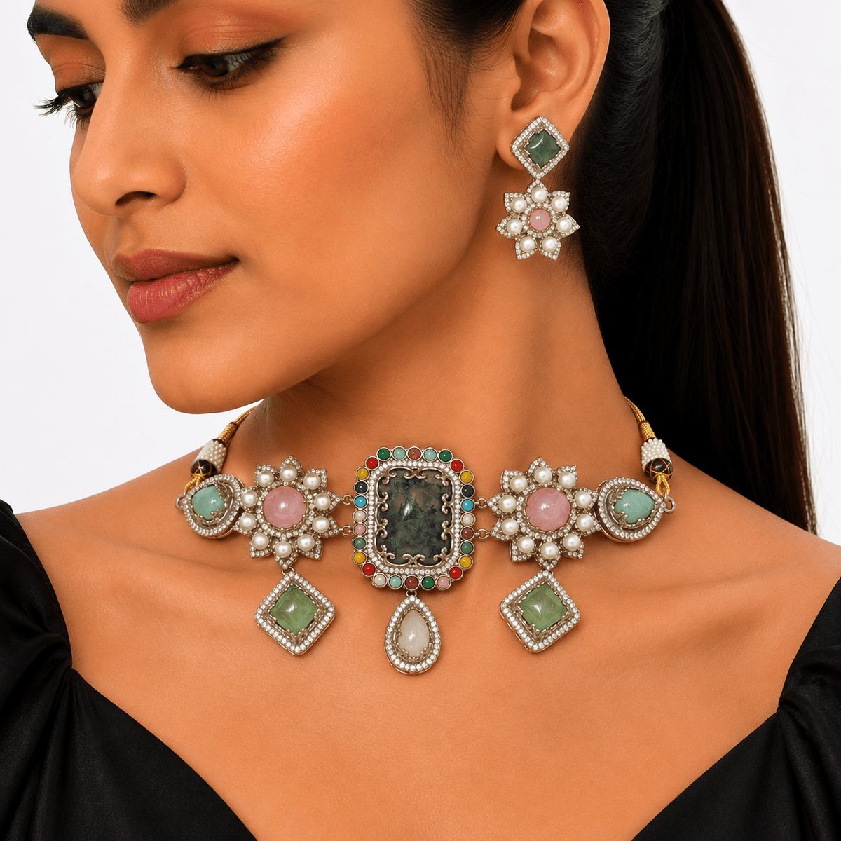 Sabyasachi Choker 08655 - KRISHNA'S SWETA JEWELLERY