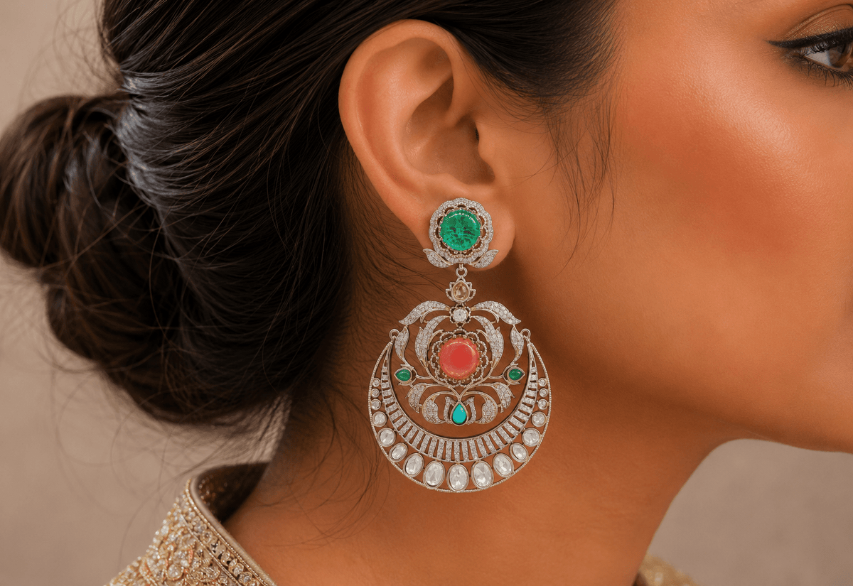Sabyasachi Earrings 08408 - KRISHNA'S SWETA JEWELLERY