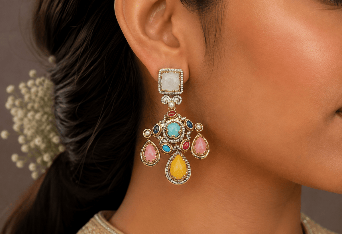 Sabyasachi Earrings 09401 - KRISHNA'S SWETA JEWELLERY