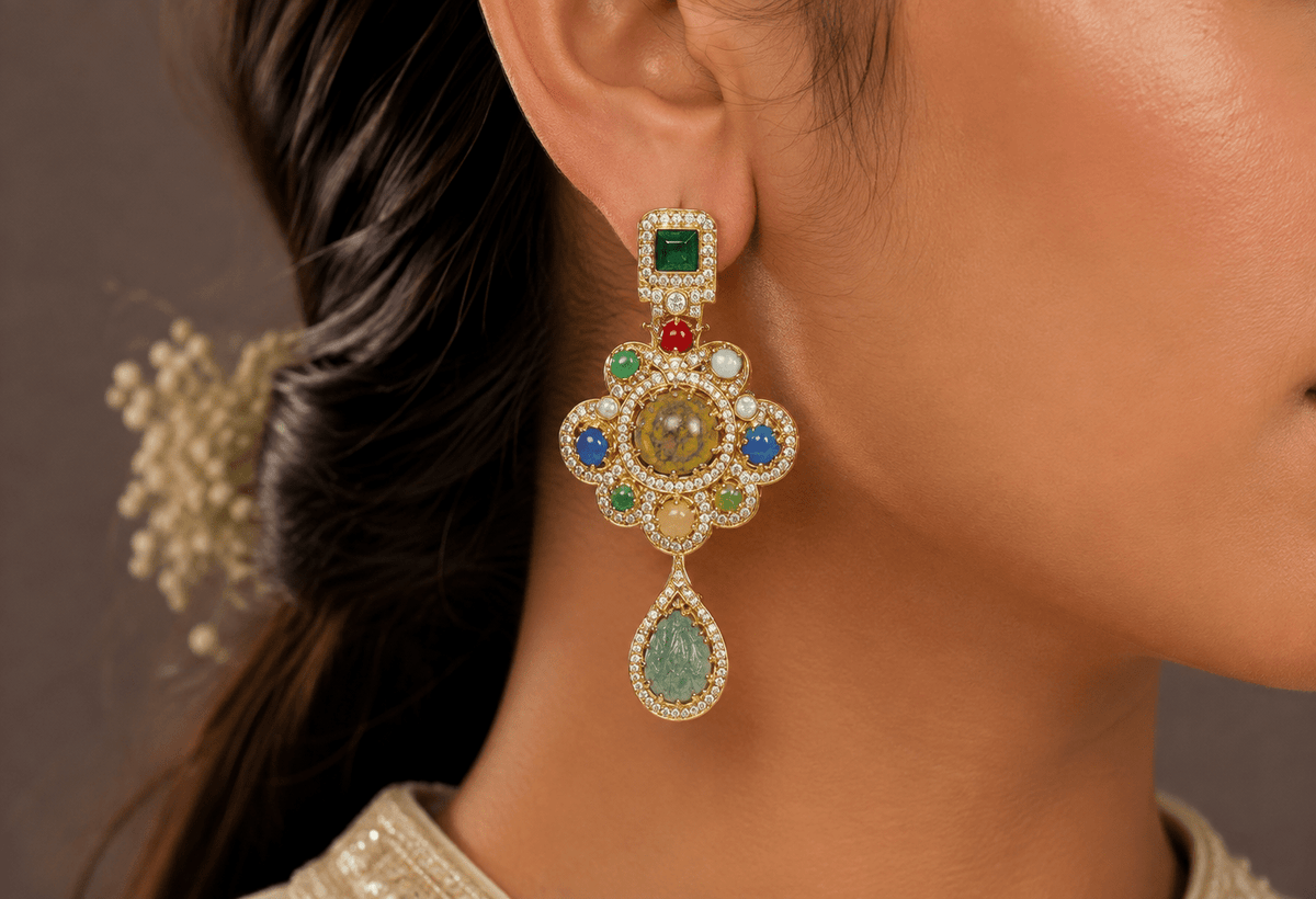 Sabyasachi Earrings 09404 - KRISHNA'S SWETA JEWELLERY