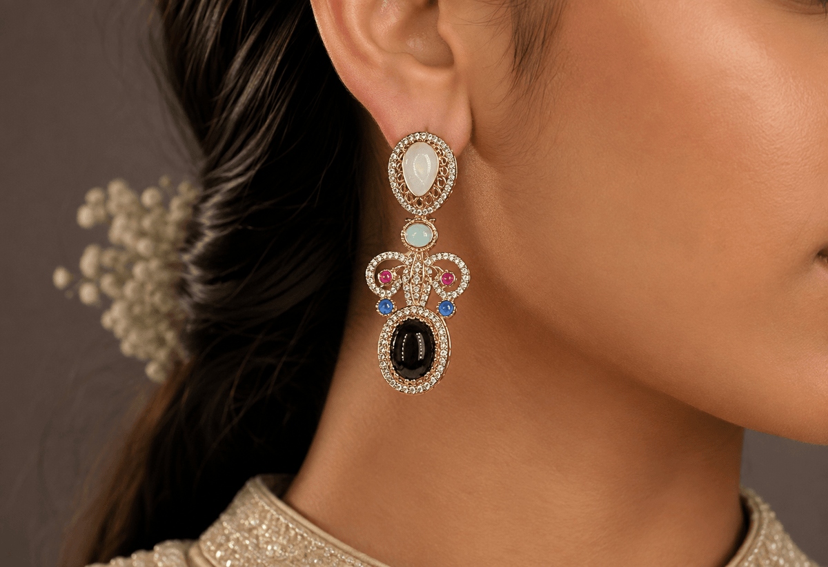 Sabyasachi Earrings 09405 - KRISHNA'S SWETA JEWELLERY