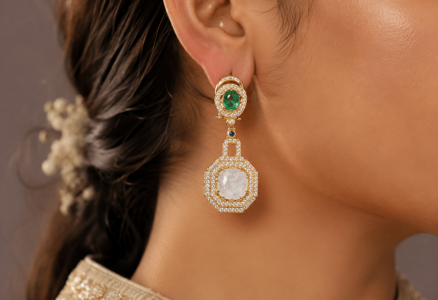 Sabyasachi Earrings 09408 - KRISHNA'S SWETA JEWELLERY