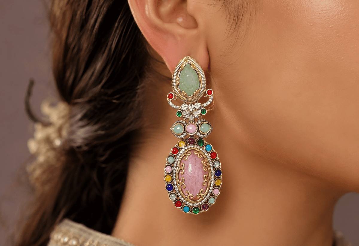 Sabyasachi Earrings 09409 - KRISHNA'S SWETA JEWELLERY