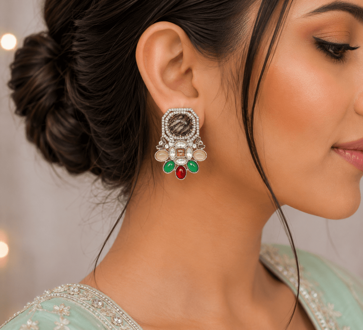 Sabyasachi Earrings 09410 - KRISHNA'S SWETA JEWELLERY