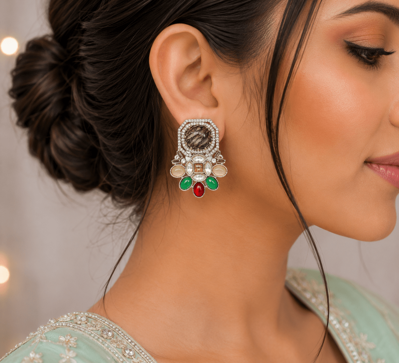 Sabyasachi Earrings 09410 - KRISHNA'S SWETA JEWELLERY