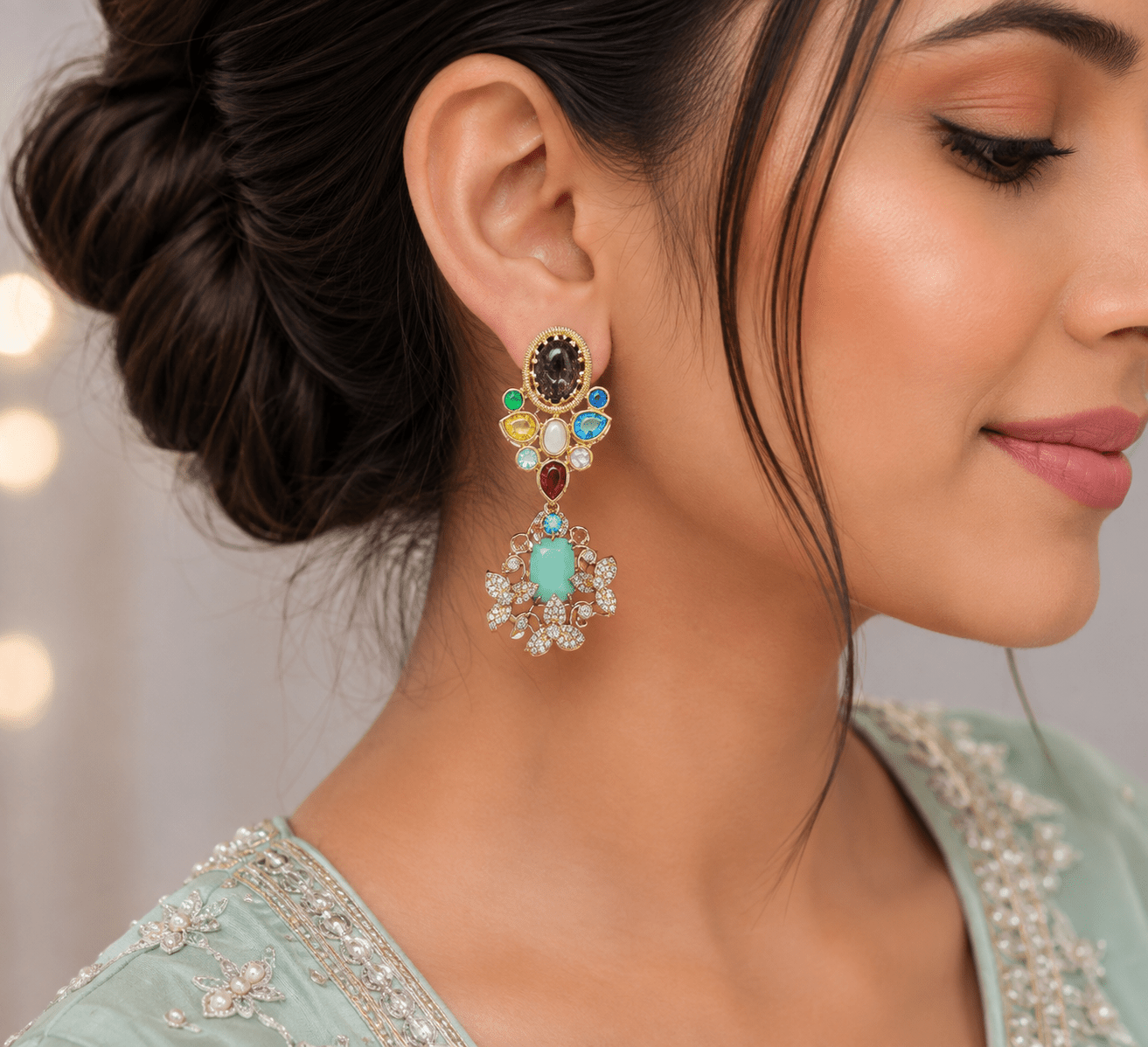 Sabyasachi Earrings 09412 - KRISHNA'S SWETA JEWELLERY
